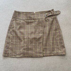 Bershka - Plaid Mini Skirt